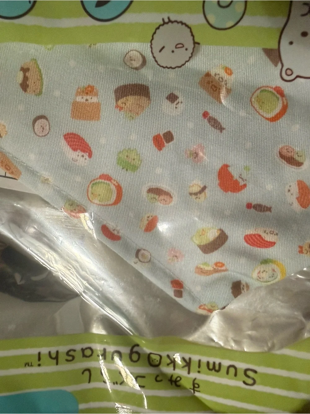 NWT Women’s Reusable Face Mask - Light Blue with Food Print